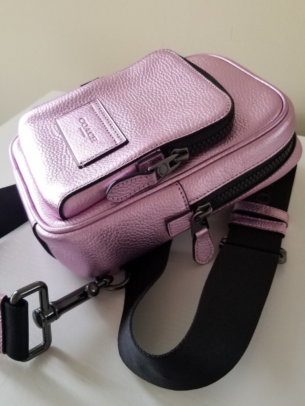 Coach Metallic Track Pack Bag Sling - Picture 5 of 14